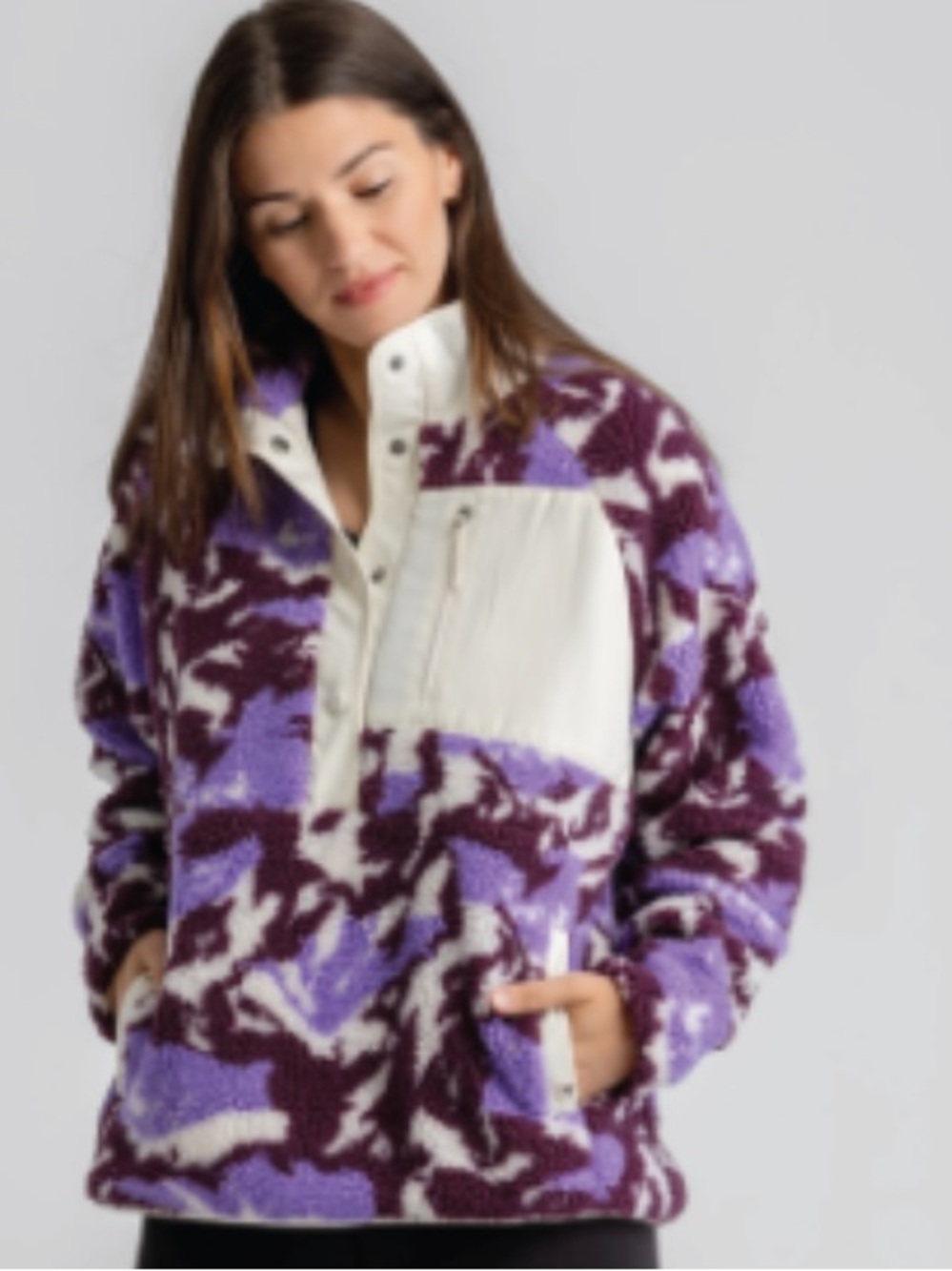 Liv Outdoor Tara 1/4 Snap Fleece Pullover Jacket Women’s XL Purple Mountain NWT